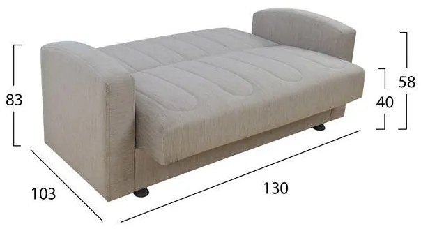 Καναπές - Κρεβάτι Dimos 2θέσιος Ύφασμα Μπέζ 157x77x83Υ εκ. 157x77x83 εκ.