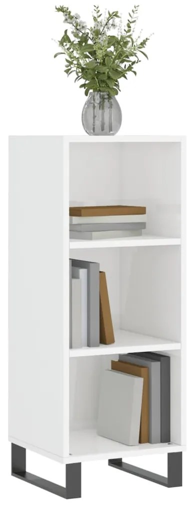 vidaXL Ντουλάπι Γυαλιστερό Λευκό 34,5 x 32,5 x 90 εκ. Επεξεργ. Ξύλο
