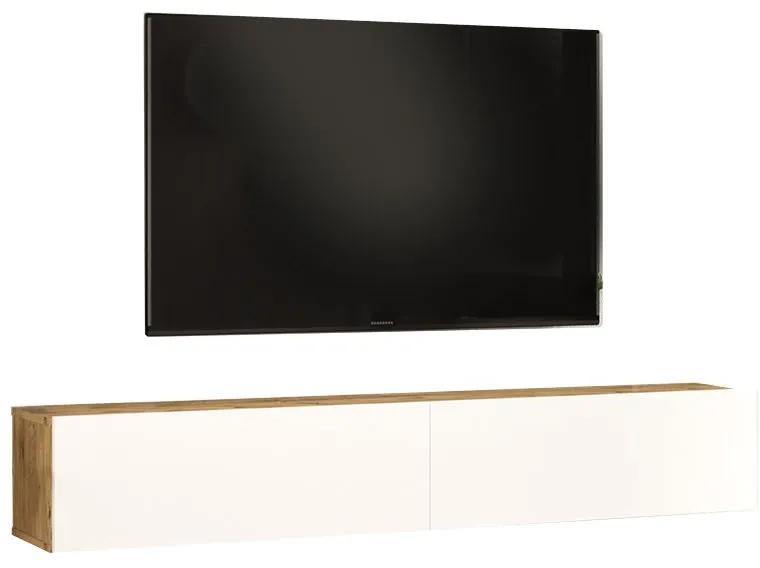 Έπιπλο τηλεόρασης επιτοίχιο Dello pakoworld λευκό-sonoma 180x31.6x29.6εκ