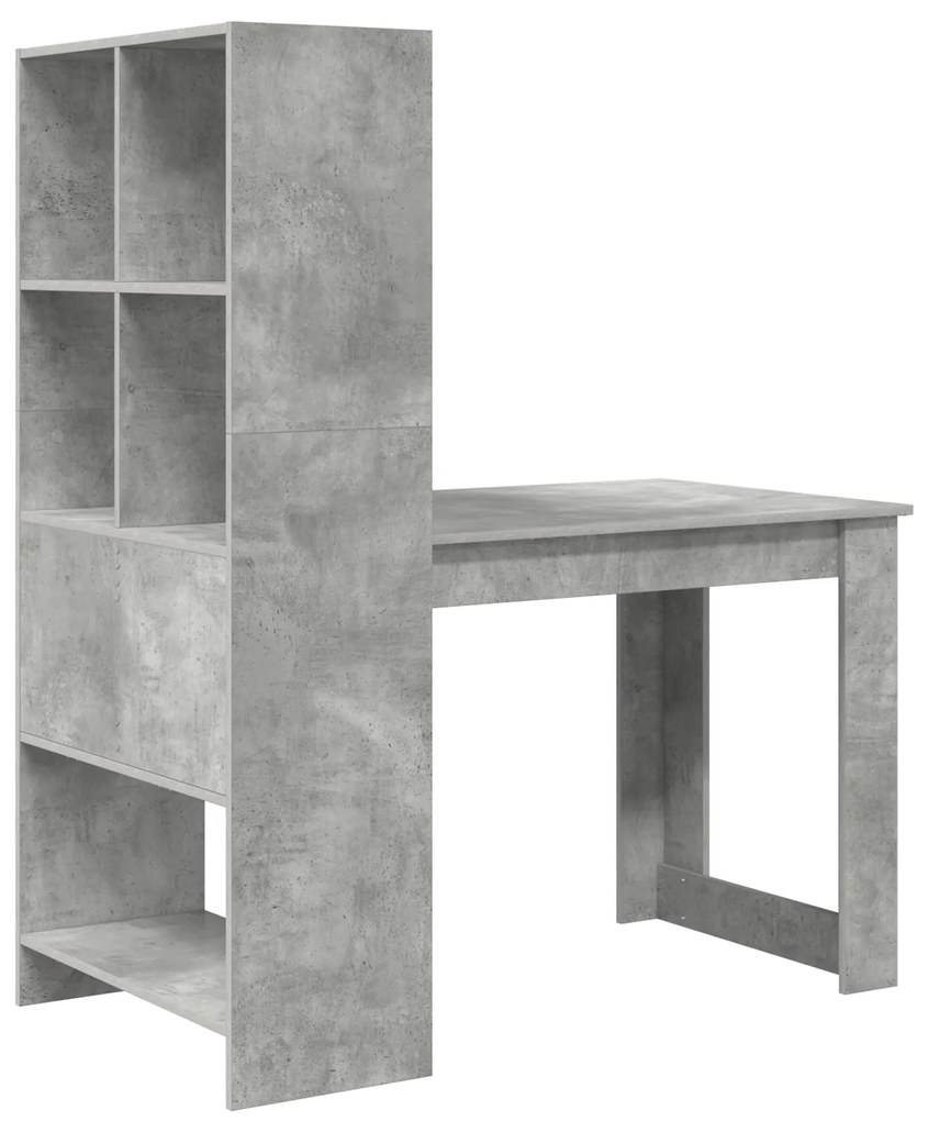 vidaXL Γραφείο Σκυρόδεμα Γκρι 122 x 67 x 145 εκ. Επεξεργασμένο ξύλο