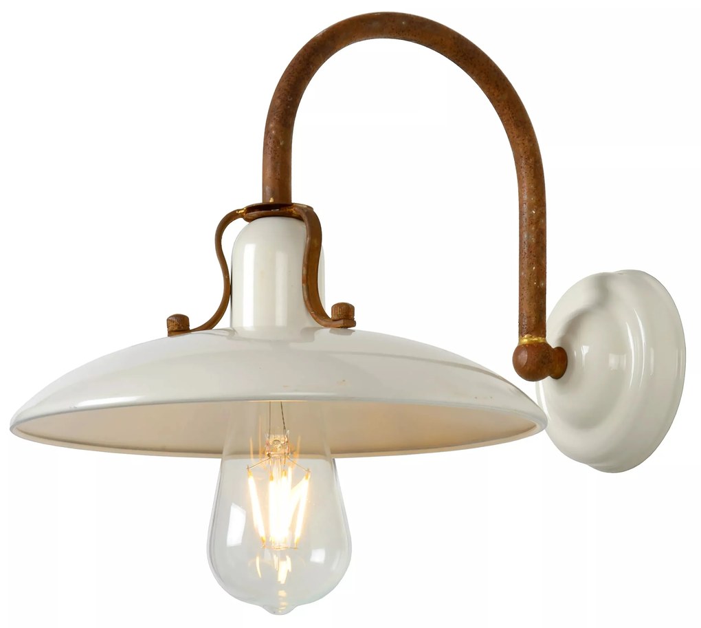 Φωτιστικό Επίτοιχο Lucide 30276-01-38 RÖMER Μπεζ/Κρεμ (Beige/Creme)|Σκουριά Χαλκού (Rusty)