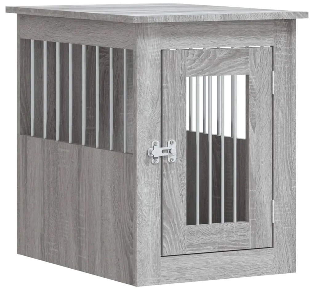 vidaXL Κλουβί Σκύλου Γκρι Sonoma 45x62x59 εκ. από Επεξεργ. Ξύλο