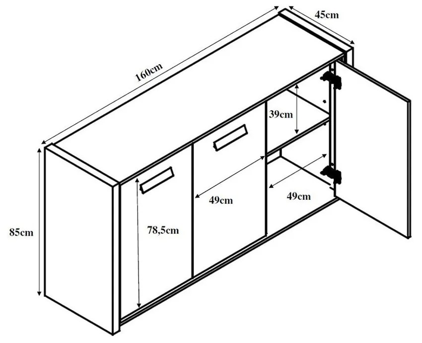 BONDI 2 ΜΠΟΥΦΕΣ SONOMA ΣΚΟΥΡΟ CEMENT 160x45xH85cm - 05-0621 - 05-0621