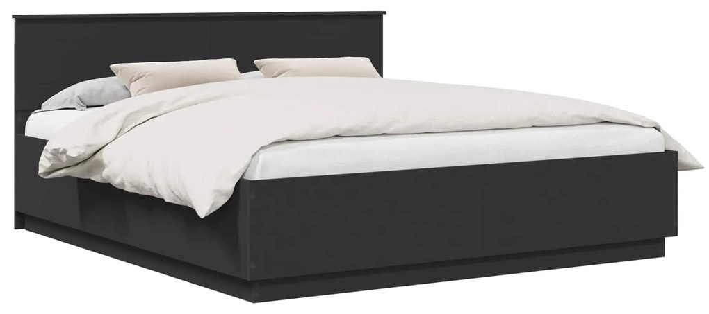 vidaXL Σκελετός Κρεβατιού Μαύρο 180 x 200 cm Επεξεργασμένο ξύλο