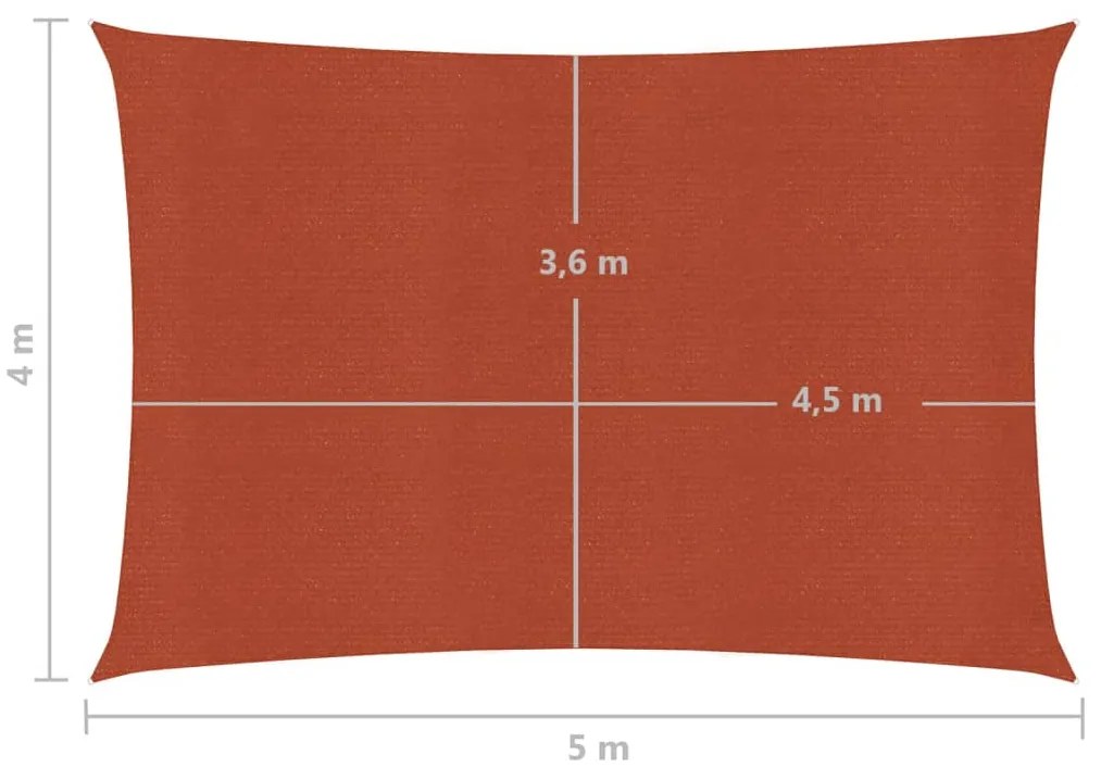 Πανί Σκίασης Τερακότα 4 x 5 μ. από HDPE 160 γρ/μ² - Καφέ