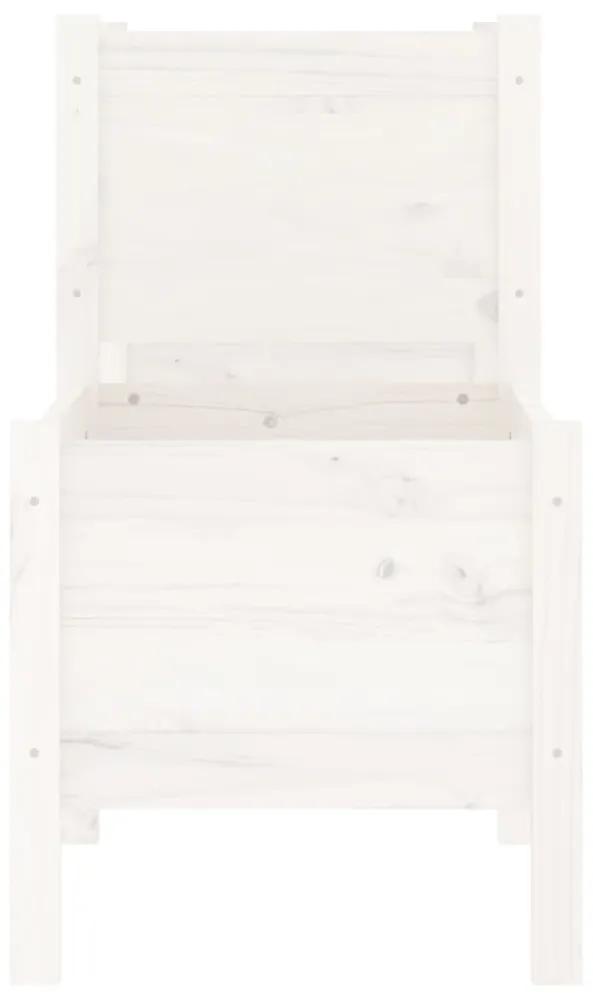 Ζαρντινιέρα Λευκή 245,5x44x75 εκ. από Μασίφ Ξύλο Πεύκου - Λευκό