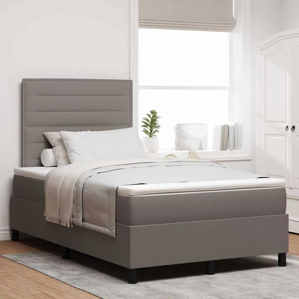 vidaXL Κρεβάτι Box Spring με Μαξιλάρι Ταύρος 120x200 εκ Υφάσματος
