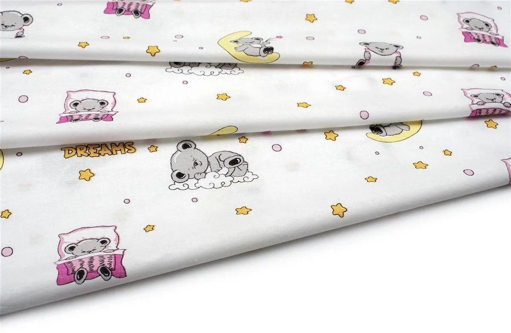 ΠΑΝΑ ΧΑΣΕ bebe Sweet Dreams 553 80X80 White-Pink 100% Cotton