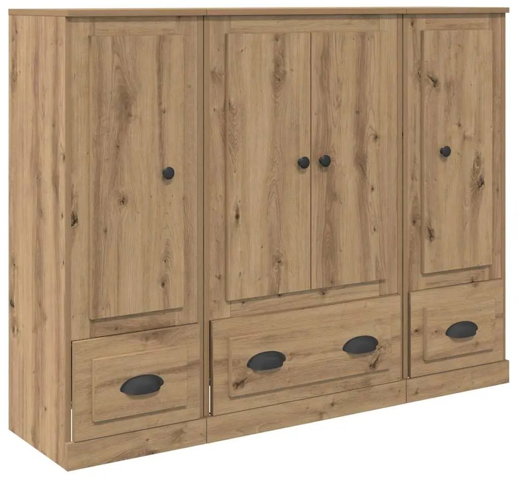vidaXL Highboard με συρτάρι 3 pcs Artisan Oak Επεξεργασμένο ξύλο