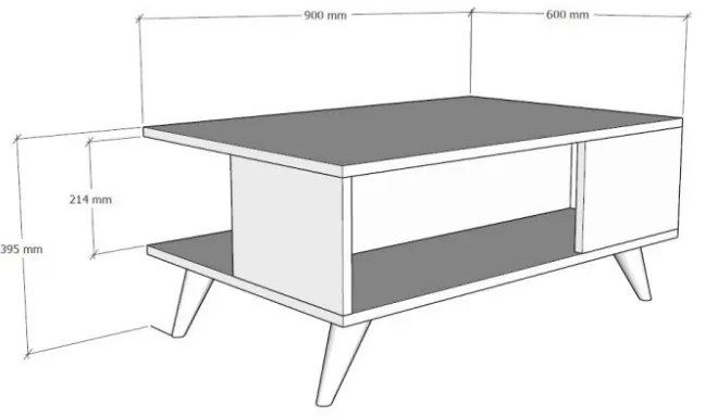 Τραπεζάκι σαλονιού Yuka Megapap χρώμα travertine 90x60x39,5εκ.