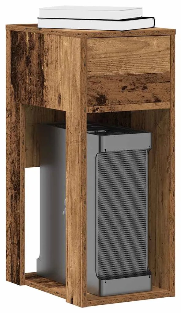 Βάση πύργου υπολογιστή με συρτάρι Όψη Παλαιού Ξύλου 30x44x74εκ.