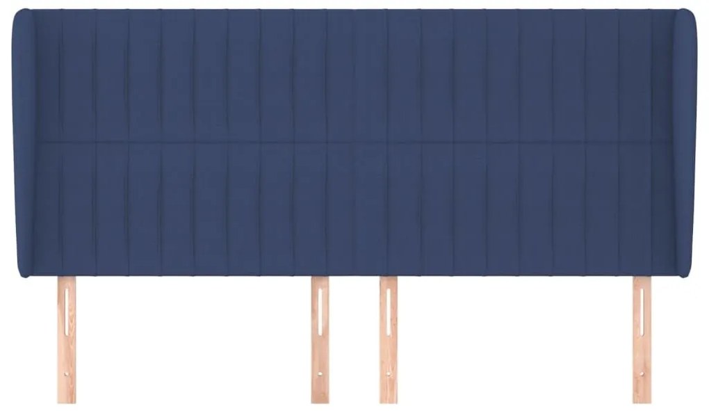 Κεφαλάρι με Πτερύγια Μπλε 203x23x118/128 εκ. Υφασμάτινο - Μπλε