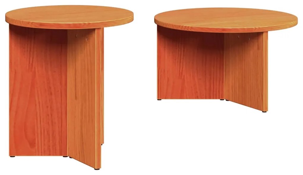 vidaXL Τραπεζάκι σαλονιού 2 pcs Κερωτό καφέ Μασίφ ξύλο πεύκου