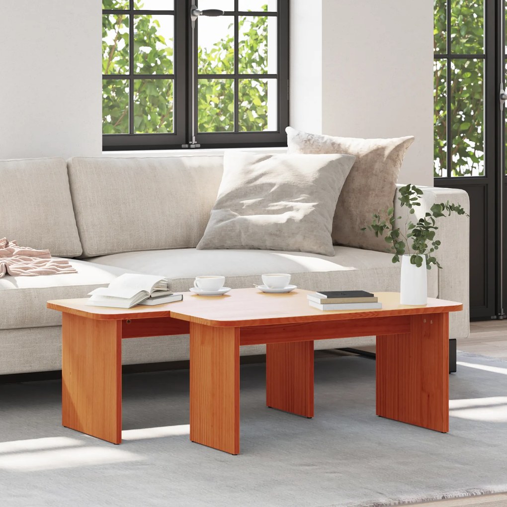 vidaXL Τραπεζάκι σαλονιού 2 pcs Καφέ κεριού 100 x 69 x 35.5 εκατοστά