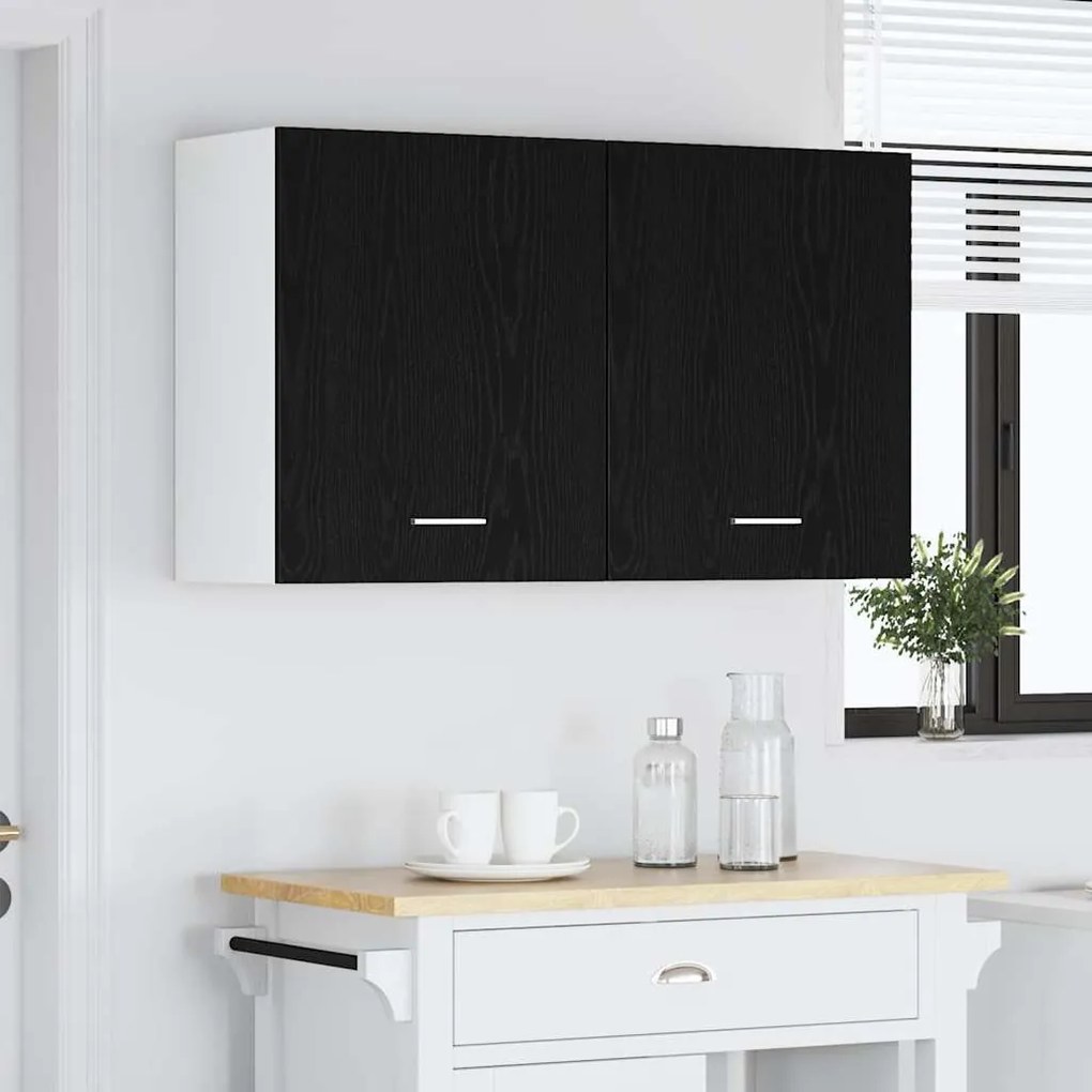 vidaXL Κρεμαστές Ντουλάπες με ράφι 2 pcs Μαύρη δρυς 100 x 31 x 60 εκ