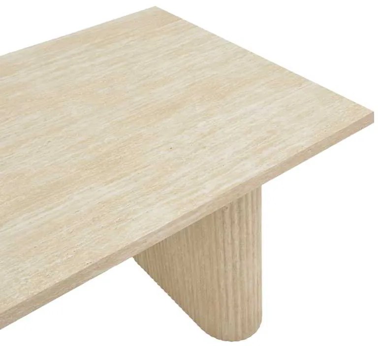 Τραπέζι Loozir pakoworld mdf σε λευκή όψη τραβερτίνας 180x90x75εκ
