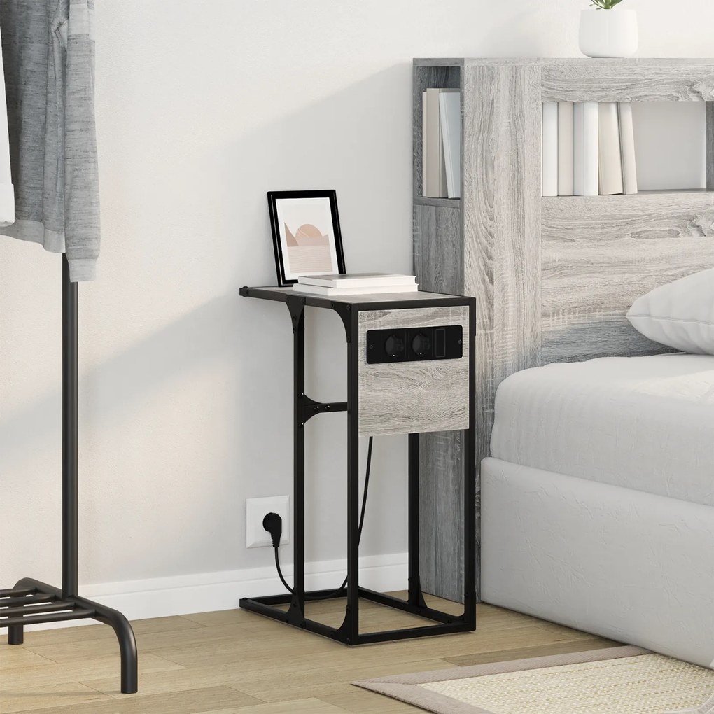 vidaXL Κομοδίνο Γκρι sonoma 41.5 x 26 x 60.5 εκ Επεξεργασμένο ξύλο