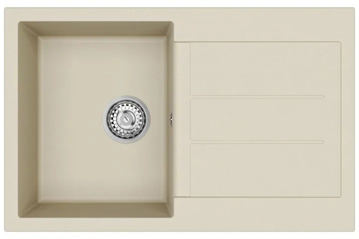 Helika Tesa SQT 101 Ένθετος Γρανιτένιος Νεροχύτης Μ78xΠ50cm Εκρού