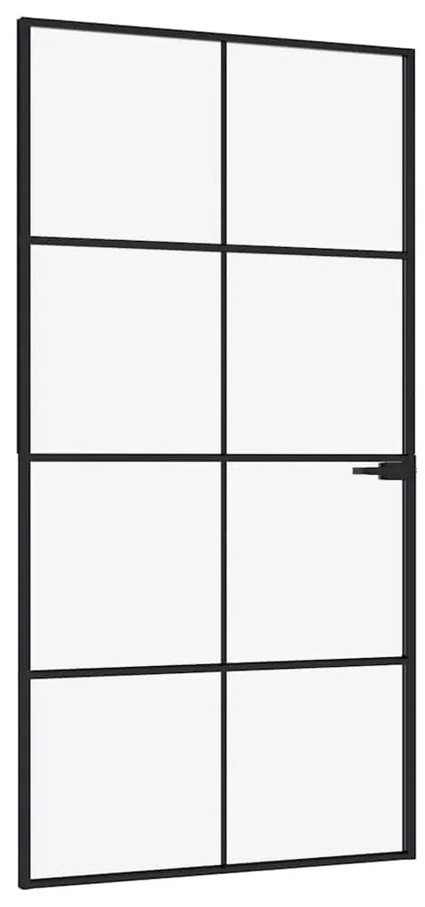 vidaXL Εσωτερική Πόρτα 102x201,5 εκ. Ψημένο Γυαλί και  Λεπτό Αλουμίνιο