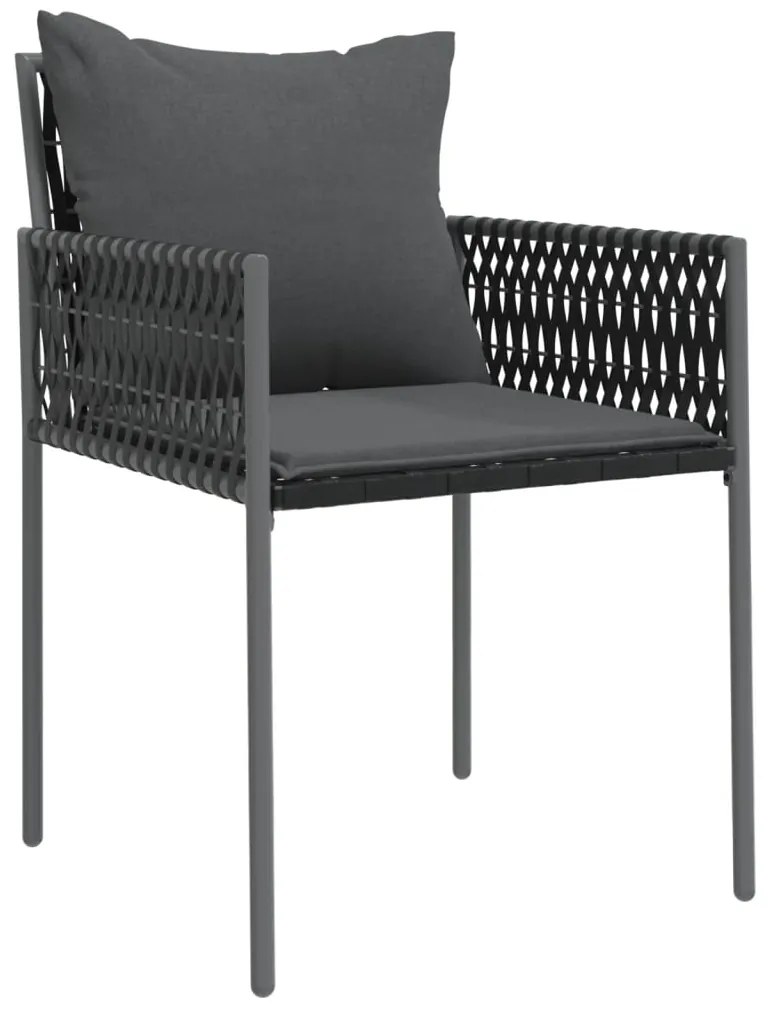 vidaXL Σετ Τραπεζαρίας Κήπου 9 τεμ. Συνθ. Ρατάν / Ατσάλι με Μαξιλάρια