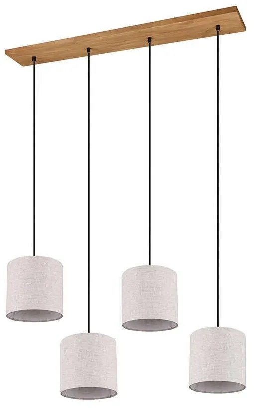 Φωτιστικό Οροφής - Ράγα Elmau 302100430 Beige Trio Lighting Ξύλο,Ύφασμα