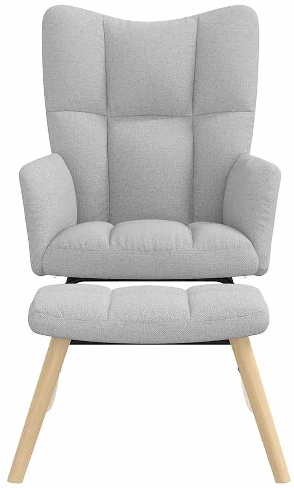 vidaXL Κουνιστή καρέκλα με υποπόδιο Cloud Grey Fabric