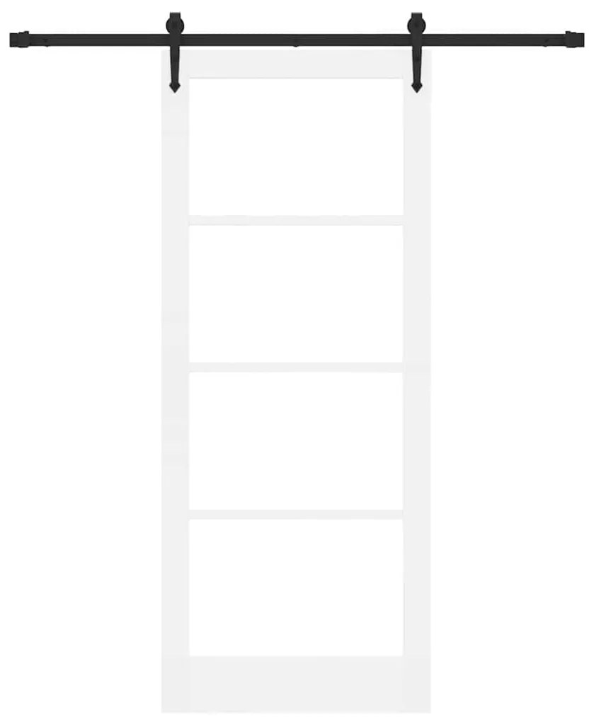 vidaXL Ολισθητή Πόρτα Λευκό 86 x 211 cm Ξύλο και μέταλλο