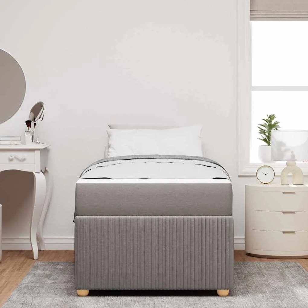vidaXL Σκελετός κρεβατιού με στρώμα με στρώμα Taupe 90 x 200 cm ύφασμα