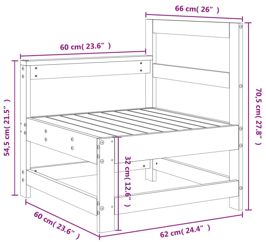 vidaXL Καναπές Γωνιακός Καφέ Μελί από Μασίφ Ξύλο Πεύκου
