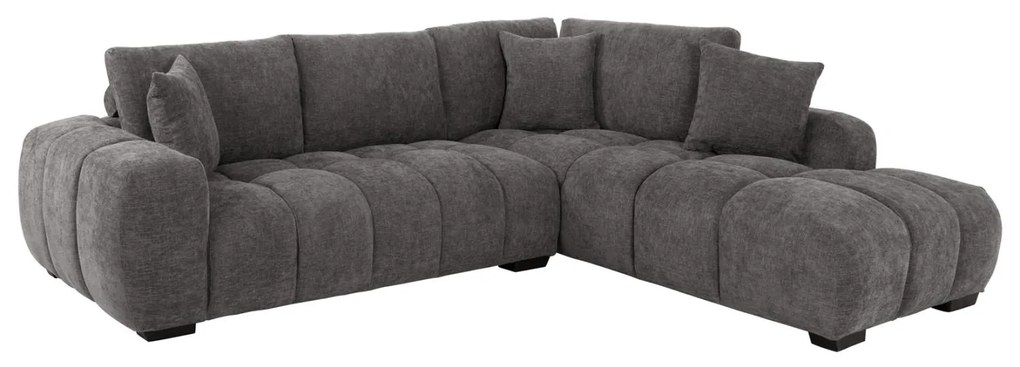 CORNER SOFA (RIGHT) COVEN  DARK GREY FABRIC 298x102-208x85Hcm.