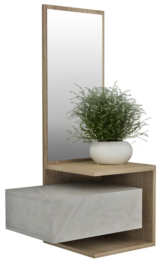 Intrahome ΕΠΙΠΛΟ ΕΙΣΟΔΟΥ ΤΟΙΧΟΥ ΜΕ ΚΑΘΡΕΠΤΗ LILONGWEKUCASABLANCALCASABLANCA_LUMPURERLEYIVRY-SUR-SEINECASABLANCA .12 ΜΕΛΑΜΙΝΗ ΦΥΣΙΚΟ-ΓΚΡΙ ΠΕΤΡΑ 49,1x31,3x90Υεκ intraho-1646274