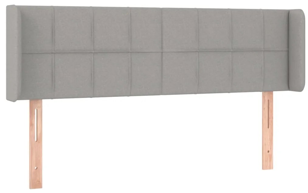 vidaXL Κεφαλάρι με Πτερύγια Ανοιχτό Γκρι 147x16x78/88 εκ. Υφασμάτινο