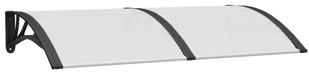 vidaXL Στέγαστρο Πόρτας Μαύρο & Διαφανές 150 x 75 εκ από Πολυκαρβονικό