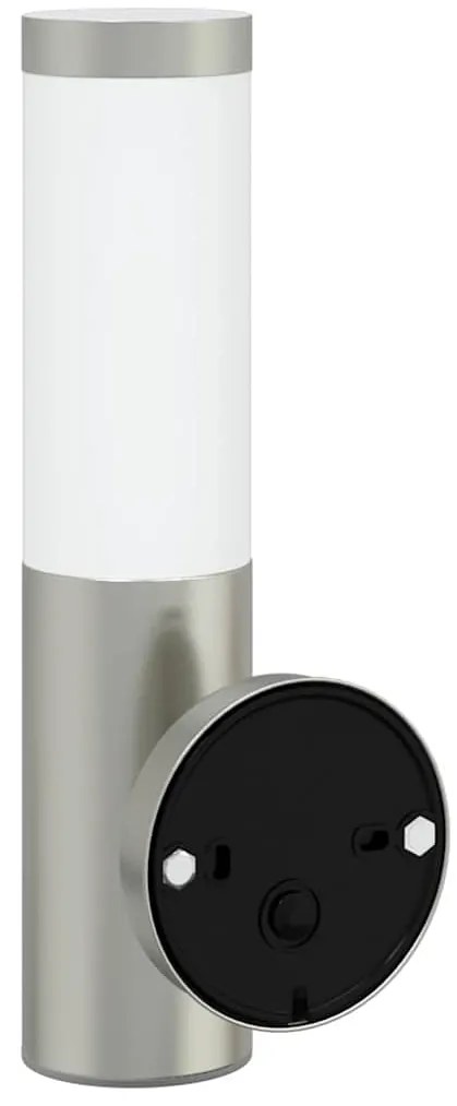 vidaXL Φωτιστικό Τοίχου Για Εξωτερικούς Χώρους Ασημί 15 x 7,5 x 33 εκ