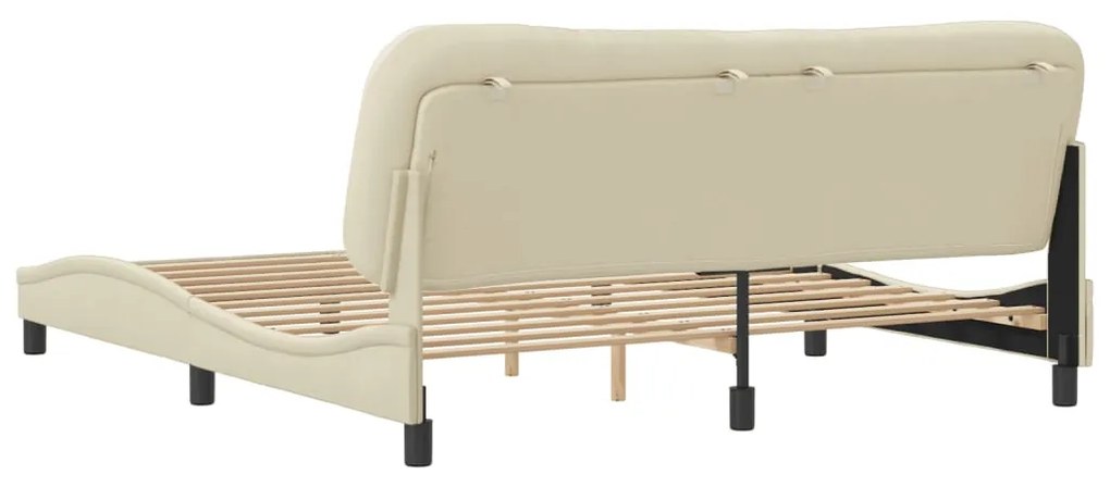 vidaXL Σκελετός Κρεβατιού Χωρίς Στρώμα Hvar Κρεμ 180x200 εκ. Υφασμάτινο