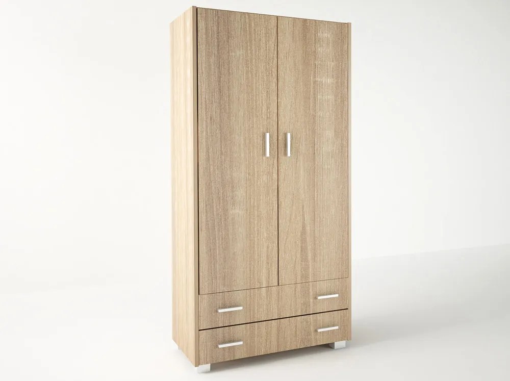 Intrahome Ντουλάπα δίφυλλη σε χρώμα δρυς 105x50x180 Intrahomesa-00652517