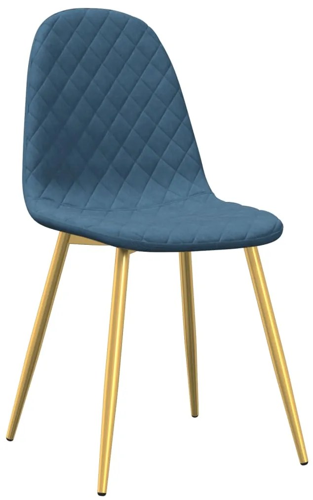 vidaXL Καρέκλες Τραπεζαρίας 2 τεμ. Μπλε Βελούδινες