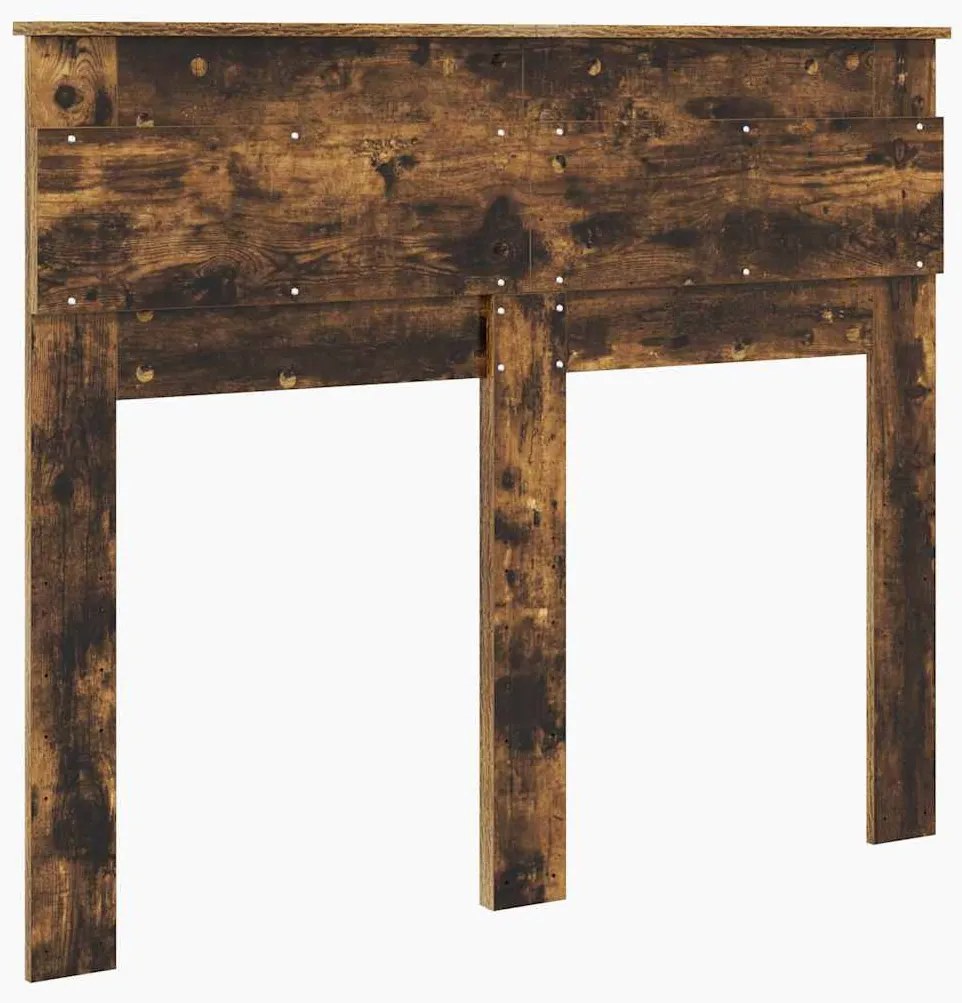 vidaXL Κεφαλάρι με κεφαλάρι Καπνιστό Δρύς 135 cm Επεξεργασμένο ξύλο