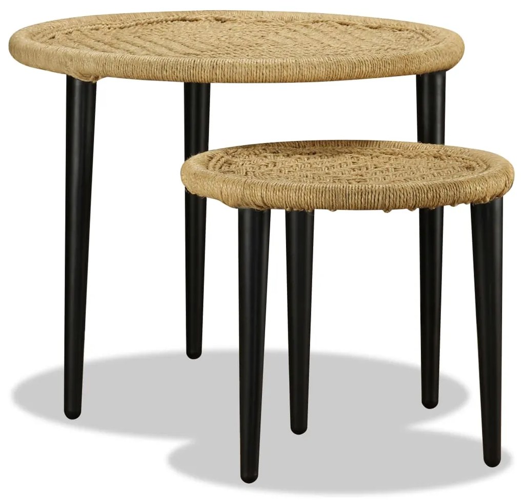 vidaXL Τραπεζάκια Σαλονιού Σετ 2 Τεμ. από Φυσική Γιούτα