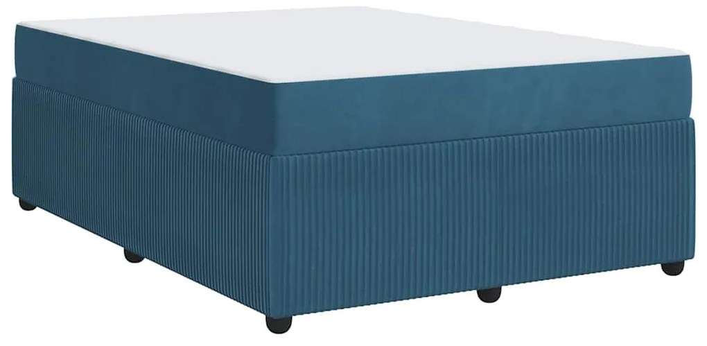 vidaXL Σκελετός Κρεβατιού με στρώμα Μπλε 160 x 200 cm ύφασμα