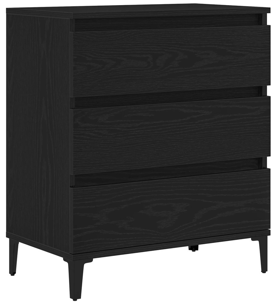 vidaXL Πλαϊνό Γραφείο Μαύρο Δρυός 60x35x70 εκ Επεξεργασμένο Ξύλο