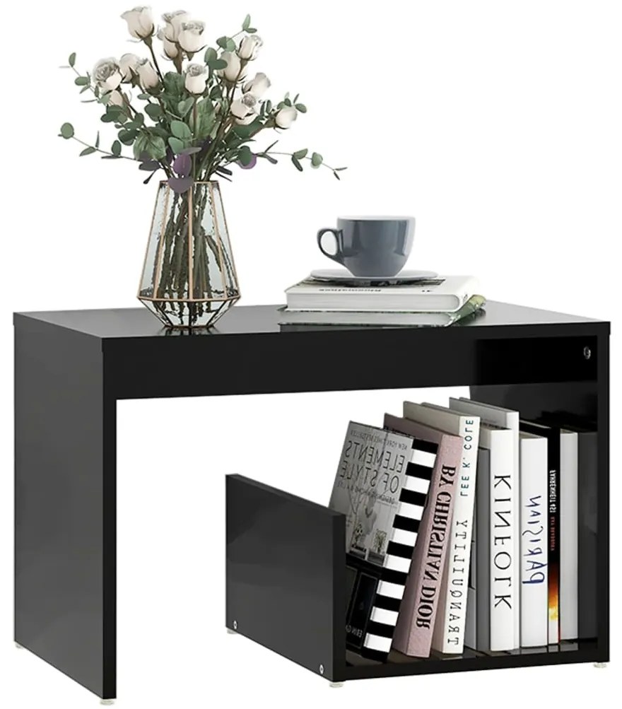 vidaXL Τραπεζάκι Βοηθητικό Μαύρο 59 x 36 x 38 εκ. από Επεξ. Ξύλο