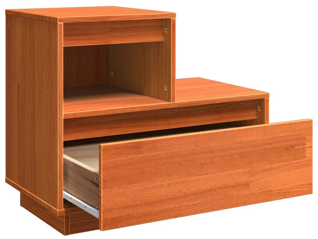 vidaXL Κομοδίνο 2 pcs Κερωτό καφέ 60 x 34 x 51 εκ. Επεξεργασμένο ξύλο