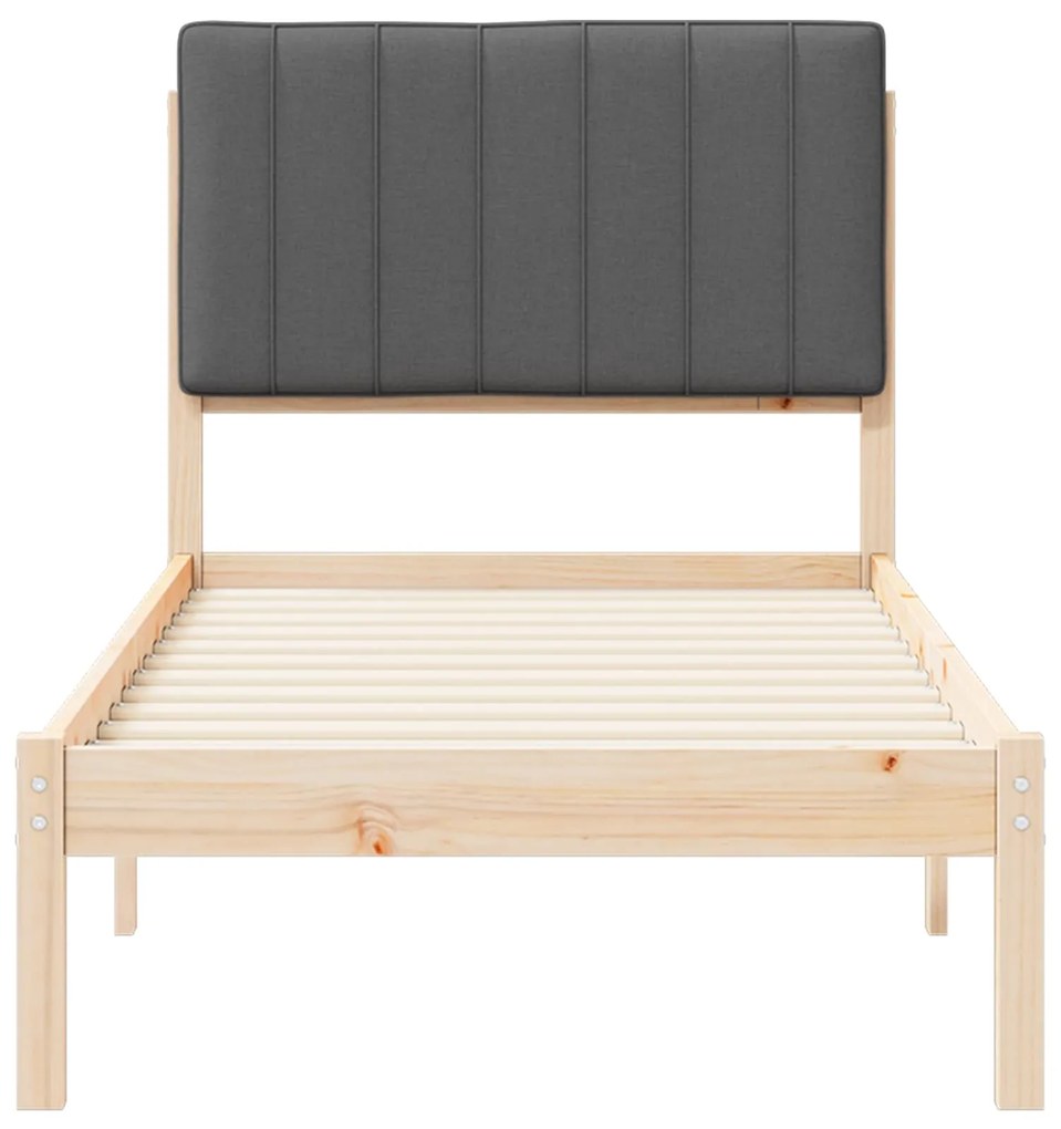 vidaXL Σκελετός Κρεβατιού με Επενδεδυμένο Κεφαλάρι Σκούρο Γκρι