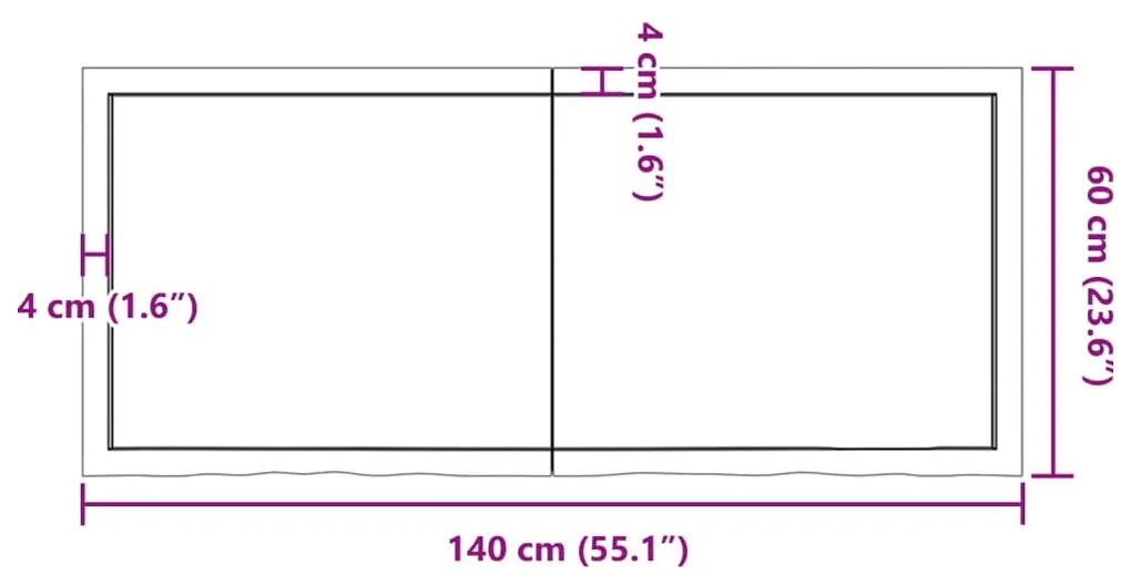 ΕΠΙΦΑΝΕΙΑ ΤΡΑΠΕΖΙΟΥ 140 X 60 X 6ΕΚ ΑΚΑΤΕΡΓΑΣΤΟ ΜΑΣΙΦ ΞΥΛΟ ΔΡΥΟΣ 3156319