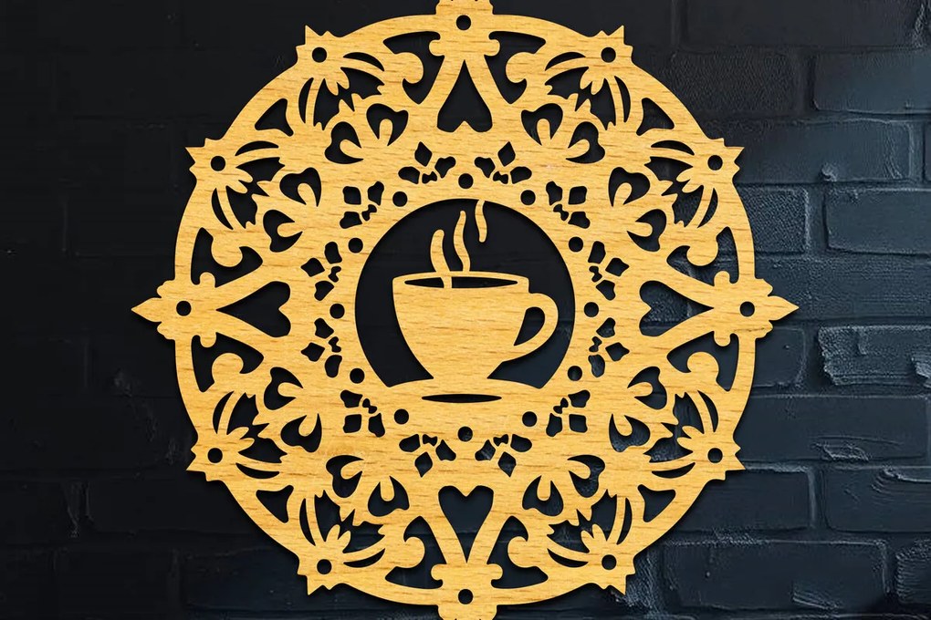 Σετ των 2 Intra απο ξύλο plywood 3mm-4mm πάχος - Coffee Shop Coffee Sign Cut Laser  Δίασταση 30x20 cm INTRAFABR-120692942