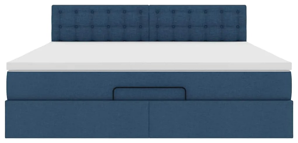 Οθωμανικό κρεβάτι με στρώμα μπλε 180x200cm ύφασμα 3311649