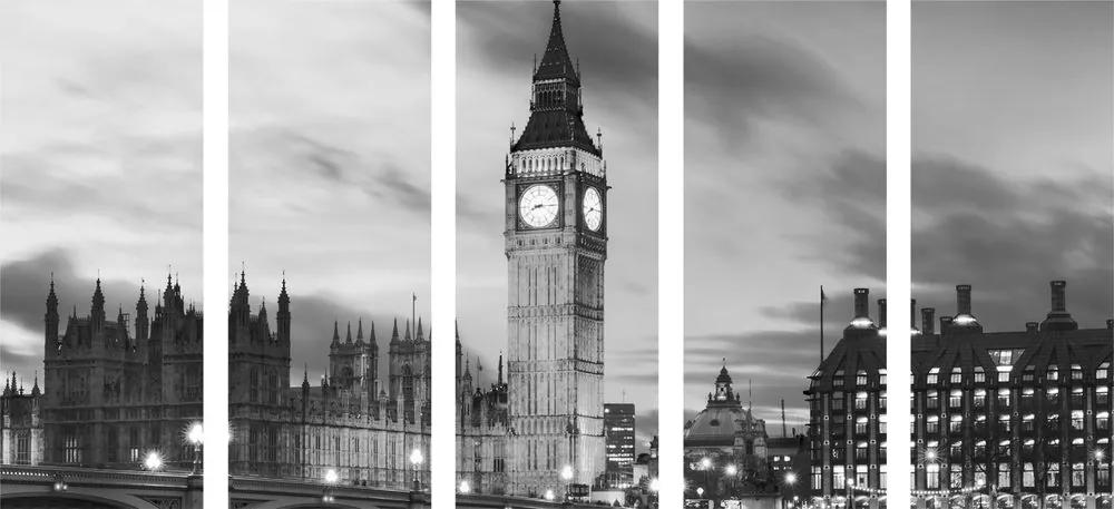 Εικόνα 5 μερών Big Ben στο Λονδίνο σε ασπρόμαυρο