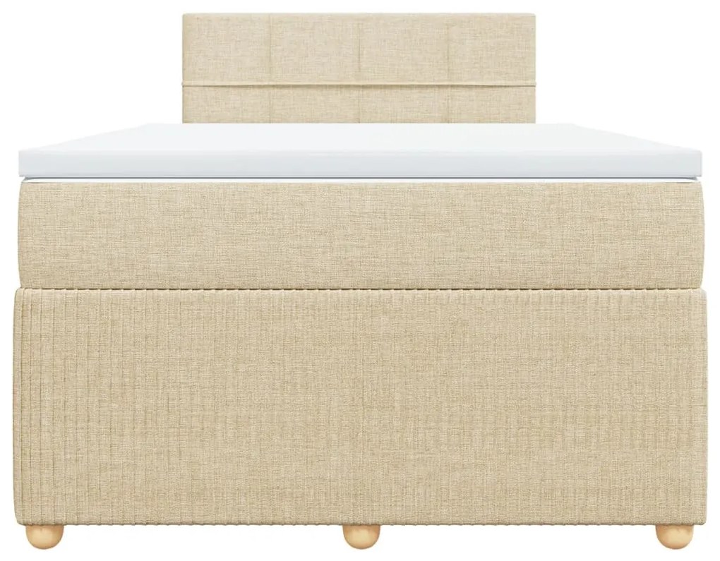 ΚΡΕΒΑΤΙ BOXSPRING ΜΕ ΣΤΡΩΜΑ ΚΡΕΜ 120X190 ΕΚ. ΥΦΑΣΜΑΤΙΝΟ 3287400