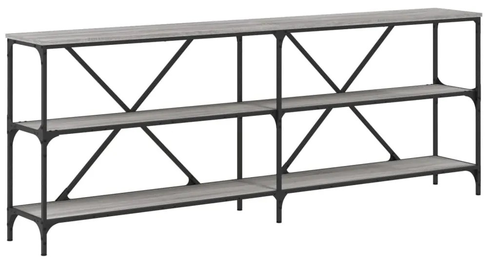 vidaXL Τραπέζι Κονσόλα Γκρι Sonoma 200x30x75 εκ. Επεξ. Ξύλο + Σίδηρος